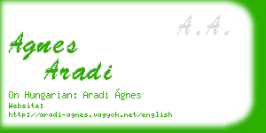 agnes aradi business card