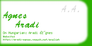 agnes aradi business card